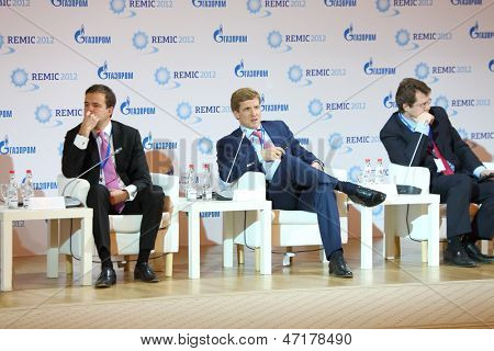 Moscou - 21 de novembro: Os participantes da conferência internacional empresas de gestão imobiliária, REM