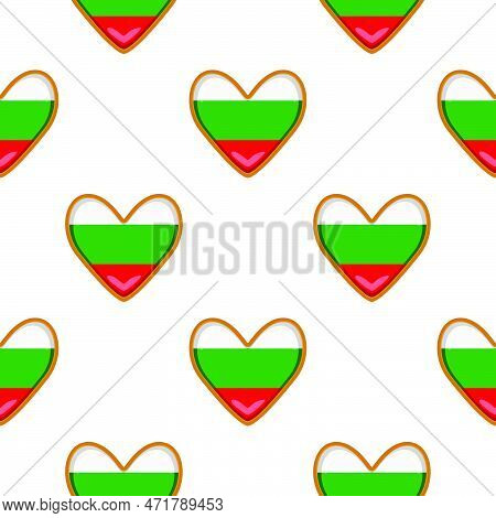 Pattern Cookie With Flag Country Bulgaria In Tasty Biscuit