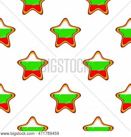 Pattern Cookie With Flag Country Bulgaria In Tasty Biscuit