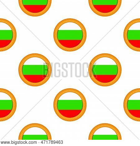 Pattern Cookie With Flag Country Bulgaria In Tasty Biscuit