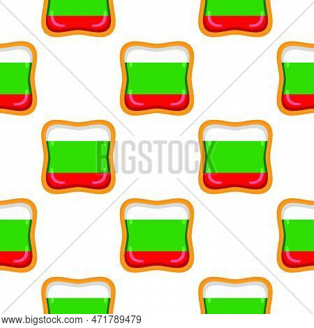 Pattern Cookie With Flag Country Bulgaria In Tasty Biscuit
