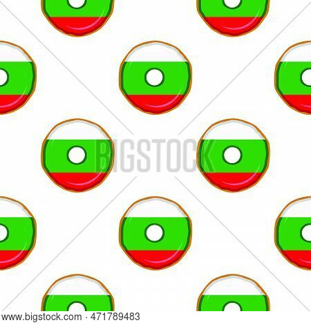Pattern Cookie With Flag Country Bulgaria In Tasty Biscuit