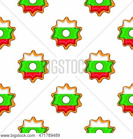 Pattern Cookie With Flag Country Bulgaria In Tasty Biscuit
