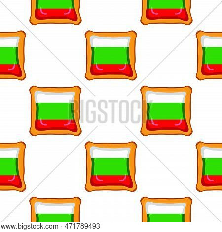 Pattern Cookie With Flag Country Bulgaria In Tasty Biscuit