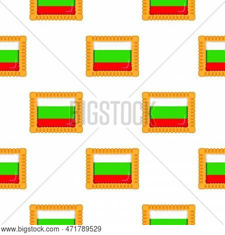Pattern Cookie With Flag Country Bulgaria In Tasty Biscuit