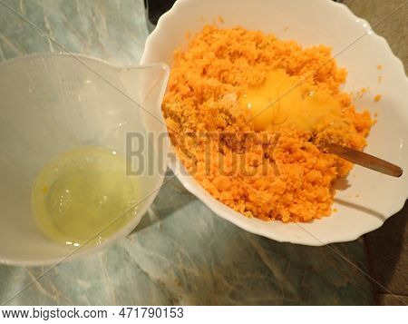 Homemade Cooking Of A Carrot Cake