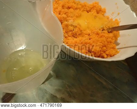 Homemade Cooking Of A Carrot Cake