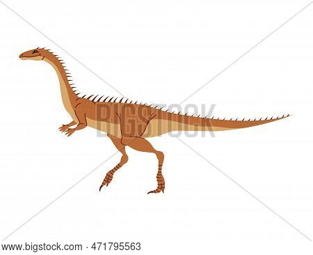 Parasaurolophus Dino Isolated Cartoon Animal, Kids Toy. Vector Dinosaur Extinct Prehistoric T-rex. H