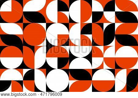Modern Geometric Pattern Scandinavian Circle Grid. Abstract Vector Background With Geometry Minimali