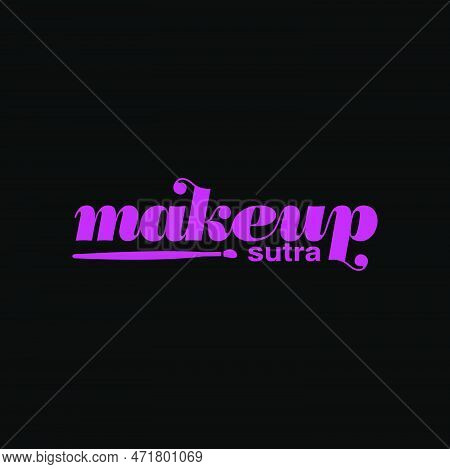 Makeup Sutra Vector Symbol With A Makeup Brush.
