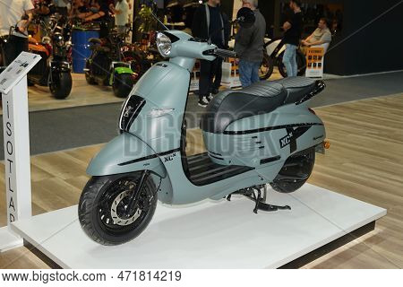 Istanbul, Turkey - April 23, 2022: Peugeot Xcx On Display At Motobike Expo In Istanbul Exhibition Ce