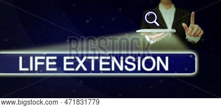 Text Showing Inspiration Life Extension. Business Overview Able To Continue Working For Longer Than 