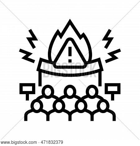 Confrontational Crisis Line Icon Vector. Confrontational Crisis Sign. Isolated Contour Symbol Black 