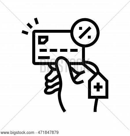 Overdraft Payment Line Icon Vector. Overdraft Payment Sign. Isolated Contour Symbol Black Illustrati