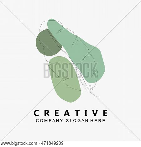 Leaf Background Logo Design, Vector Art Icons, In Pastel Colors