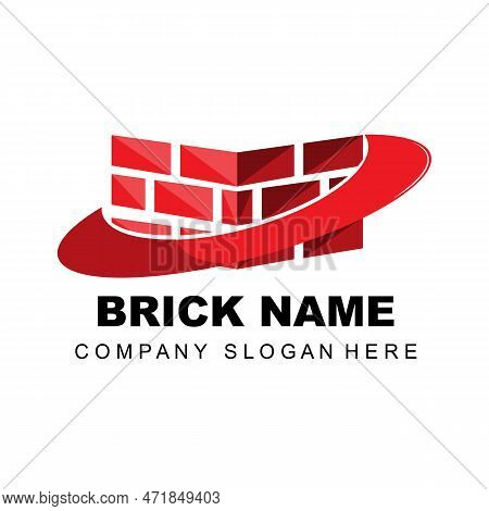 Brick Logo Design, Building Material Illustration, Construction Company Product Brand Icon