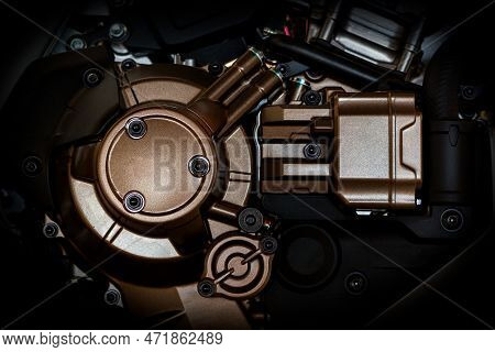 Closeup Motorcycle Engine