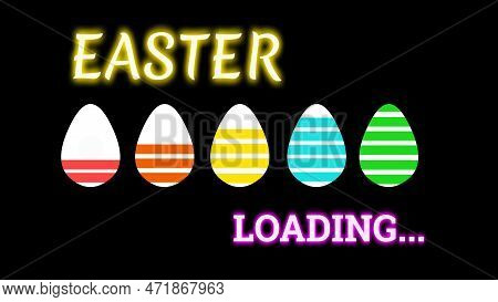 Easter Loading Concept Illustration With Egg Shape On Blank Background.