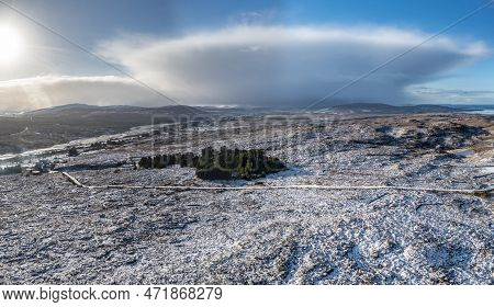 Aerial View Lough Mchugh Between Doochary And Lettermacaward In Donegal - Ireland