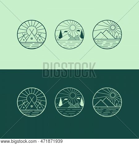 Vector Logo Template For Realty Business - Abstract Summer And Vacation Icon And Emblem For Vacation