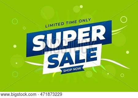 Colorful Super Sale Banner Design Vector Illustration