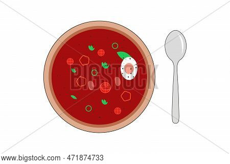 Asian Soup With Spoon Vector Design For Illustration