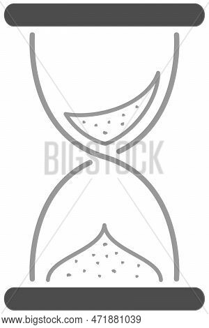 Hourglass Icon In Black And Gray Color Symbolically