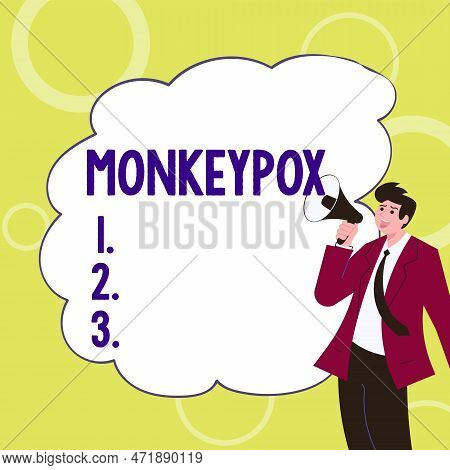 Conceptual Caption Monkeypox. Business Showcase Poxvirus Of Africa Caused By Chiefly In Wild Rodents
