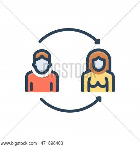Color Illustration Icon For Conversion Change Changing Lgbtqi Transgender Transvestism Alteration Tr