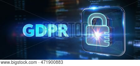 Gdpr Data Protection Regulation European Law Cyber Security Compliance. 3D Illustration