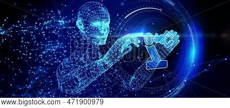 Industrial Automation Technology Concept. Collaborative Robot, Cobot. 3D Illustration