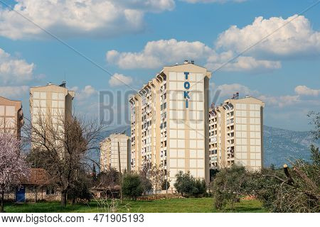 Antalya, Turkey - March 2, 2023: Aerial View Of Toki Social Housing Built In Rural Area In Antalya T