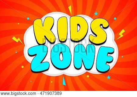 Kids Zone Cartoon Style Banner Design Vector