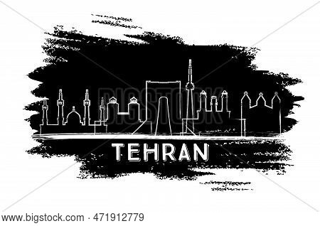 Tehran Iran City Skyline Silhouette. Hand Drawn Sketch. Vector Illustration. Business Travel And Tou