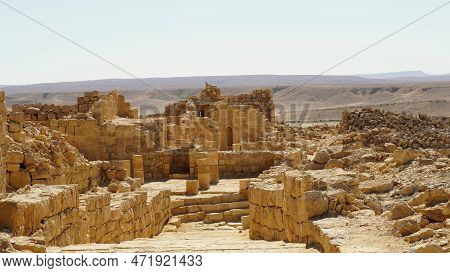 Ruins Of An Ancient  Nabatean  City  Shivta In Israel,negev Desert