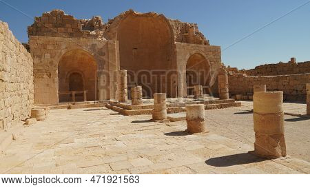 The Ruins Of A Church In Nabatean City Shivta In Israel,negev Desert