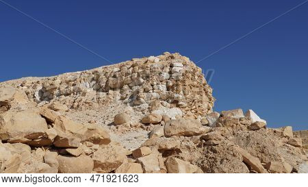 Remains Of Abandoned Nabateans City Nitzana At Negev Desert