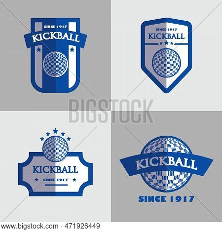 Kickball Badges Design Vector Flat Modern Isolated Illustration