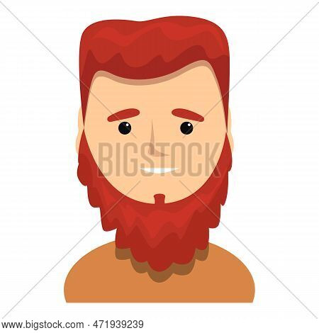 Red Haired Bearded Swede Icon. Cartoon Of Red Haired Bearded Swede Icon For Web Design Isolated On W