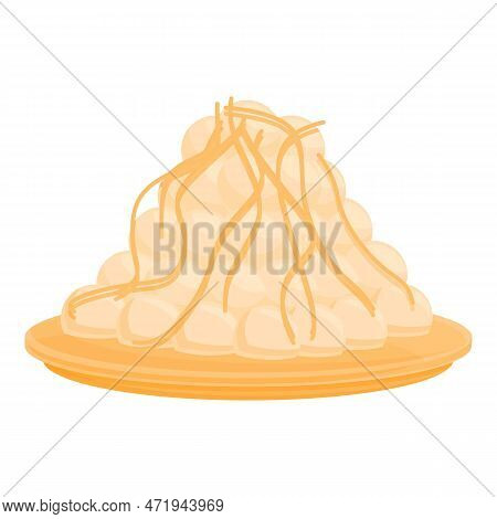 Dough Balls Icon Cartoon . Ball Food. Japanese Bread Snack