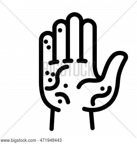 Hand Frostbite Icon. Outline Hand Frostbite Icon For Web Design Isolated On White Background