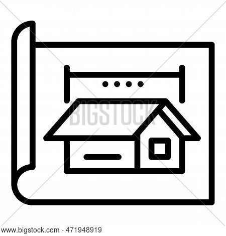 Architect Cabana Project Icon. Outline Architect Cabana Project Icon For Web Design Isolated On Whit