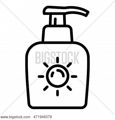Sunscreen Cream Dispenser Icon. Outline Sunscreen Cream Dispenser Icon For Web Design Isolated On Wh