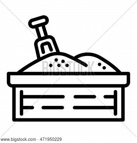Kids Playground Sand Box Icon. Outline Kids Playground Sand Box Icon For Web Design Isolated On Whit