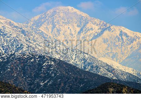 Snow Covered Cucamonga Peak After A Snowstorm Taken In The San Gabriel Mountains, Ca