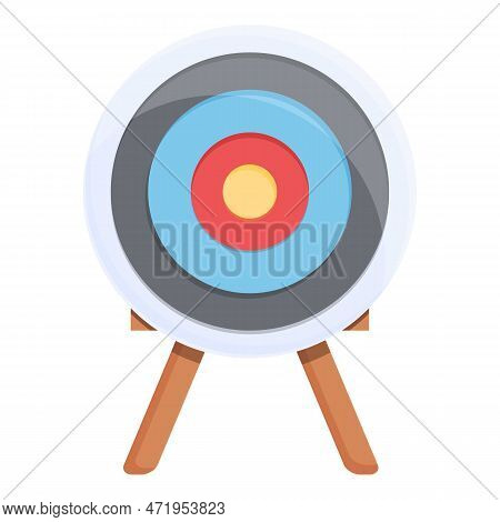 Archery Target Icon Cartoon . Arrow Bullseye. Goal Aim
