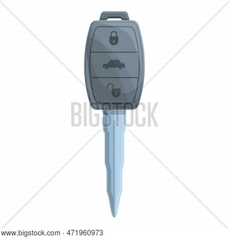 Start Car Alarm Key Icon Cartoon . Remote System. Lock Chain