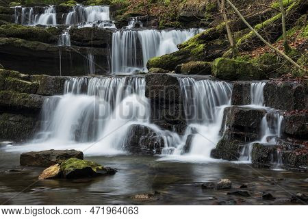 Beautiful Peaceful Landscape Image Of Scaleber Force Waterfall In Yorkshire Dales In England During 