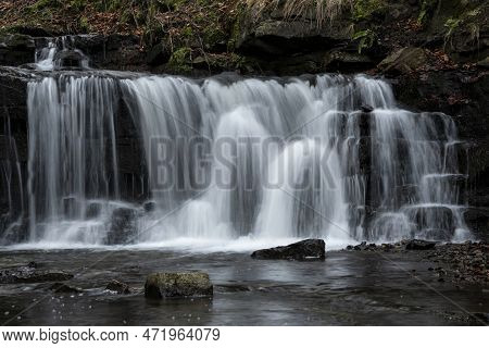 Beautiful Peaceful Landscape Image Of Scaleber Force Waterfall In Yorkshire Dales In England During 