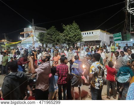 Closeup Of Beautiful Sankranthi Festival Bulls Decoration And Jumping In The Fire, Its South Indian